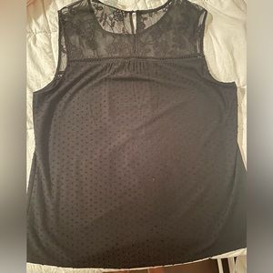 DANIEL RAINN Zelia Lace Yoke Knit Top size Large